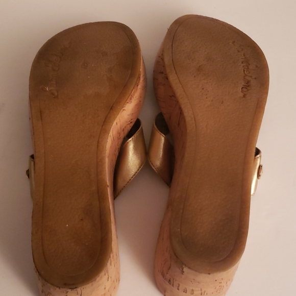 Sam Edelman Gold Strap Cork Sandals Size 6.5 - Picture 6 of 7
